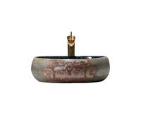 Lavello Bagno Lavabo da bagno in ceramica for appartamento d'albergo con balcone, rubinetto e set di scarico Controsoffitto moderno