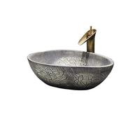Lavello Bagno Lavandino da appoggio in porcellana 51 * 38 * 15 cm, lavabo in ceramica con rubinetto e set di scarico Controsoffitto moderno