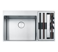Lavello Box Center BWX 220-54-27 TL ad Incasso 1 e 1/2 Vasche Colore Inox con Ac