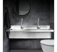 Lavello Commerciale A Scomparti In Acciaio Inox, Lavello Di Servizio A Parete Con Rubinetto, Deflettore Rialzato, Postazione Di Lavaggio Allungata Per Ristorante, Cucina, Bar