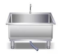 Lavello commerciale della zazzera dell'acciaio inossidabile con il rubinetto e il drenaggio per uso della cucina e del ristorante