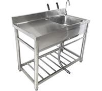 Lavello Commerciale per Restauro, Lavello da Esterno in Acciaio Inox per Stazione A Vasca Singola per Bar Restaurt Hotel D Home Lavello A 1 Scomparto con unità di Sgocciolamento