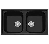 Lavello composito cucina Plados a due vasche PL0862 (Nero matt)