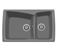 Lavello composito cucina PLADOS modello HR0792 due vasche - Titanio
