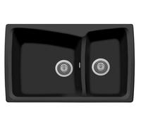 Lavello composito da cucina Plados HR0792 a due vasche - Nero Matt