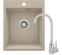 Lavello con rubinetto 1 vasca Idrostile Bayamo 500x211 mm sabbia Sabbia