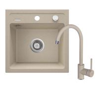 Lavello con rubinetto 1 vasca Idrostile Martí 440x184 mm sabbia Sabbia