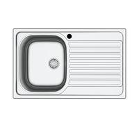 CM Lavello Cucina 1 Vasca con Gocciolatoio DX in Acciaio Inox 79 x 50 cm - 011551.S1.01.2016