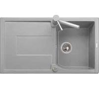 Lavello Cucina 1 Vasca con Gocciolatoio Larghezza 86 cm Ultragranit Black Matt CX0861 UG70 Corax
