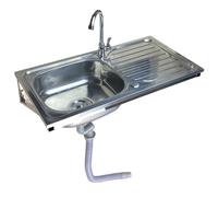 Lavello Cucina 1 Vasca in Acciaio Inox,Lavandino da Esterno,Lavatoio da Giardino con Montaggio a Parete,Lavabo Bagno Sospeso,Lavelli Commerciale con Rubinetto,per Camper,Ristorante,Lavanderia