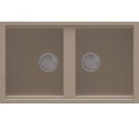 Lavello Cucina 2 Vasche eff. Fragranite ELLECI 86 cm Granitek Tortora LGB45043