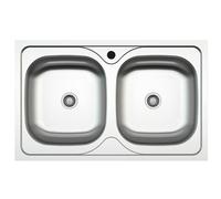 CM Lavello Cucina 2 vasche Inox 79x50 cm 011552.X1.01.2016