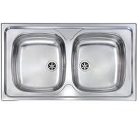 Columbus McKinnon Lavello da cucina 2 vasche in acciaio inox 86 x 50 cm 011554.X1.01.2016
