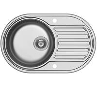 Lavello Cucina 76,5x48cm Incasso SR Mini 2x Foro per Rubinetto Acciaio Inox