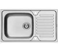 Lavello Cucina 86x50cm Dorian Acciaio Inox 2x Foro per Rubinetto Gocciolatoio
