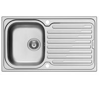 Lavello Cucina 86x50cm Lavello Incasso Amaltia Gocciolatoio Foro per Rubinetto