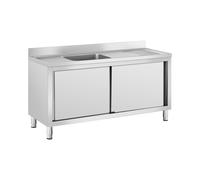 Lavello In Acciaio Inox Cucina Professionale Lavandino 1 Vasca 500x400x240 mm