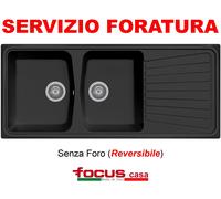 Lavello cucina Borgogna cm 116x50 2 vasche e gocciolatoio Avena Made in Italy