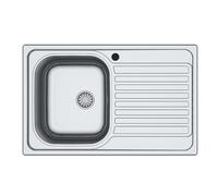 Lavello Cucina Da Appoggio In Acciaio Inox 79x50 Cm 1 Vasca Destro
