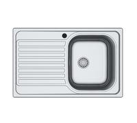 Lavello Cucina Da Appoggio In Acciaio Inox 79x50 Cm 1 Vasca Sinistro
