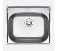 Lavello cucina da incasso in acciaio inox con 1 vasca 60x50 cm finitura inox - Sulo