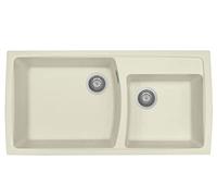 Lavello cucina in composito Plados HR0992 due vasche 99x50cm (Pietra Vecchia)