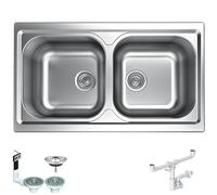 Apell Lavello Cucina 2 Vasche Incasso Larghezza 86 cm materiale Acciaio Inox finitura Prelucida - TM862IPC Serie Atmosfera