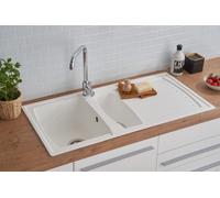Lavello Cucina Incasso Granito Mineralite 100 x 50 Bianco respekta Boston