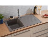 Lavello Cucina Incasso Granito Mineralite 86 X 50 CM Grigio respekta Boston