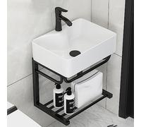 Lavello Cucina,lavandino 1 Vasca,Lavabo in Ceramica,lavello Multiuso da appoggio,lavabo a Parete Vasca Singola con Rubinetto,per Lavanderia, Ristorante,Cortile (Color : B, Size : 48X37X56CM)