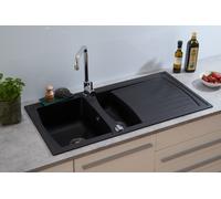Lavello Cucina Lavello Incasso Granito Mineralite 100 x 50 Nero respekta Boston