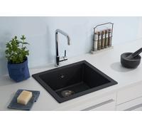 Lavello Cucina Lavello Incasso Granito Mineralite 50 x 44 Nero respekta Ohio