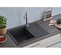 Lavello Cucina Lavello Incasso Granito Mineralite 62 x 50 Nero respekta Houston