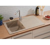 Lavello Cucina Lavello Incasso Granito Mineralite 86 x 50 Beige respekta Boston