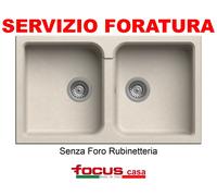 Plados Lavello Cucina Fragranite 2 Vasche Incasso Larghezza 86 cm materiale Ultragranit colore Black Matt UG70 - PL0862 Serie Atlantic