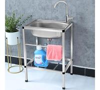 Lavello cucina multifunzione,lavelli in acciaio inox,lavandino esterno inox,Con rubinetto caldo e freddo, staffa in acciaio inossidabile con forte capacità portante, adatta per la cucina ( Size : 52*3
