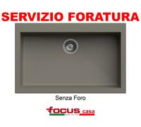 Lavello cucina Nemo Mix cm 79x50 1 vasca / vascone Quarzo Fumè - Tortora