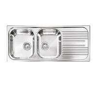 Plados Telma TL11622 Universal Lavello cm. 116 x 50 - inox 2 vasche dx + gocciolatoio sx