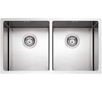 Lavello Plados Telma MR7420 Lavello 2 vasche - Larghezza 75 cm - Profondità 44 cm - Acciaio Inox Satinato - Incasso: 73.5 x 43 cm - Filotop - Profondità vasche 20 cm