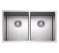 Lavello cucina Plados SL7420 in acciaio inox satinato a due vasche per installazione Sottotop