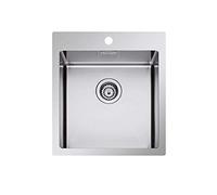 Lavello cucina Plados SR3900 in acciaio inox satinato a una vasca per installazione Filotop