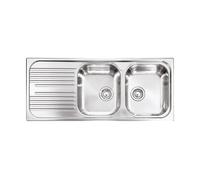 Lavello cucina Plados TL1162D acciaio inox Universal Acciaio Satinato a due v...