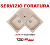 Lavello cucina Provenza Angolare cm 83x83 2 vasche Avena MadeInItaly