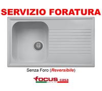 Lavello cucina Provenza cm 86x50 1 vasca e gocciolatoio alluminio Made in Italy