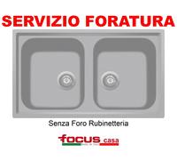 Lavello cucina Provenza cm 86x50 2 alluminio Made in Italy