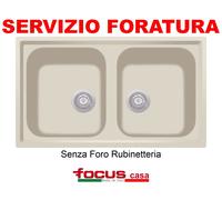 Lavello cucina Provenza cm 86x50 2 bianco antico Made in Italy