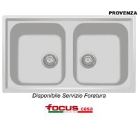 Lavello cucina Provenza cm 86x50 2 bianco Made in Italy