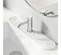 Lavello Cucina, Tappetino per rubinetto in pietra per lavello da cucina, Tappeto di Drenaggio in Diatomee, Accessori Lavello Cucina, Adatto Alla Maggior Parte Dei Rubinetti (Bianco, 40*10cm)