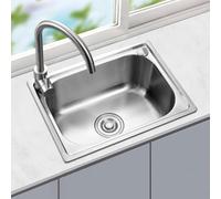 Lavello Cucina Vasca Singola Lavello In Acciaio Inox Con Rubinetti, Lavandino Con 2 Fori Lavello Da Incasso 1 Vasca Per Lavare I Piatti, Sala Da Pranzo, Hotel