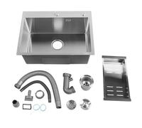 Lavello da a montaggio superiore in acciaio inossidabile 304, lavello a vasca singola con bacino profondo e cestello di scarico per bar e piani di lavoro per, design